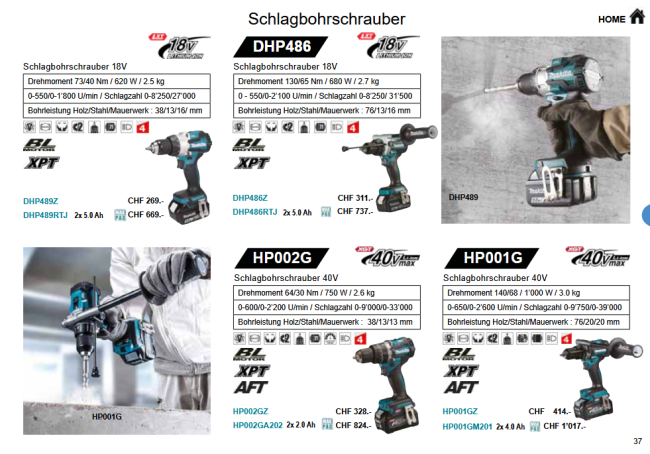Preview: 04. Makita Akku Schlag-Bohrschrauber 18V
